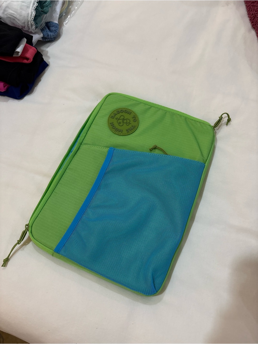 Baboon to the Moon Green & Blue laptop Pouch